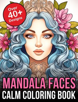 Coloring Book Mandala Faces Calm