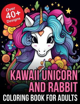Kawaii Unicorn and Rabbit Coloring Book for Adults