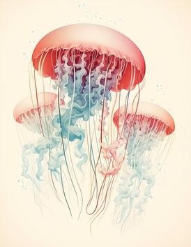 Composition Notebook College Ruled Jellyfish Vintage Botanical